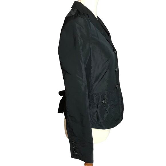 Weekend Max Mara Black Lightweight Casual Button Front Windbreaker Coat Jacket 6 - Picture 6 of 13